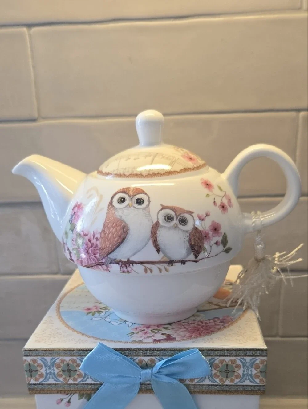 BITS AND PIECES Owl Tea-for-One Set